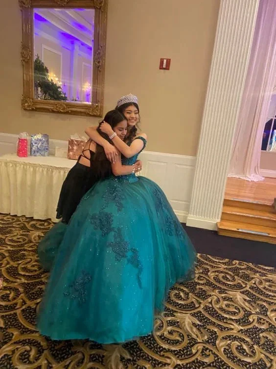 Emerald Green Off The Shoulder Ball Gown,Sweet 16 Dress,18th Birthday Party Gown Y6499 by simplepromdress