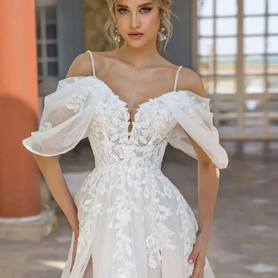 Vestido De Noiva Lace Wedding Dress Robe Princess Mariage Plus Size Bridal Wedding Gowns by payinti