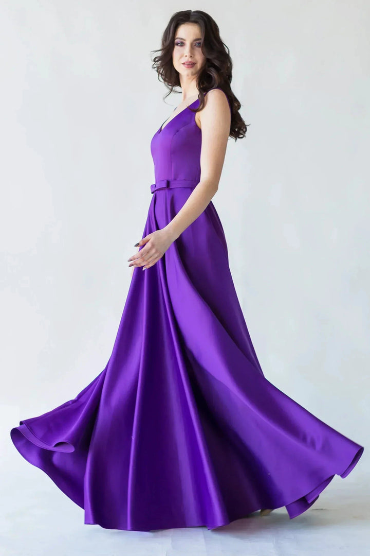 Satin Prom Dress Lace Up Formal Dress SYP187 by vivymakudress