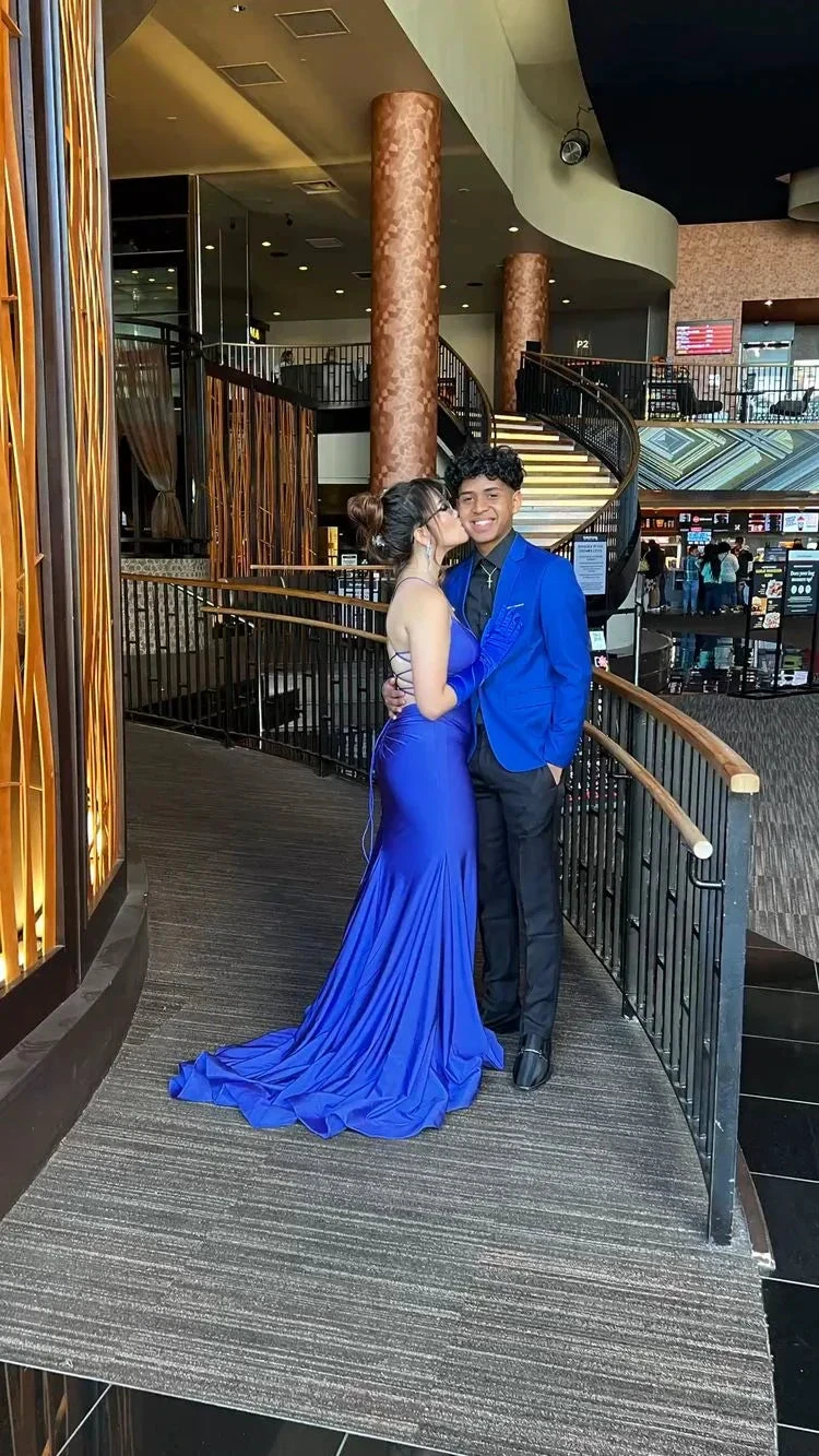 Classic Royal Blue Mermaid Evening Dress with Train Y4229 by simplepromdress