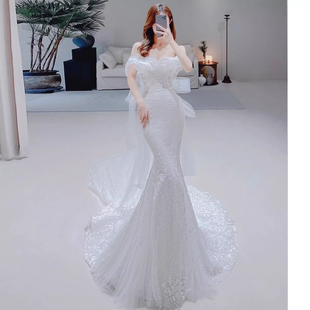 Glitter Mermaid Wedding Dress,Chic Bridal Dress ,Y2415 by simplepromdress