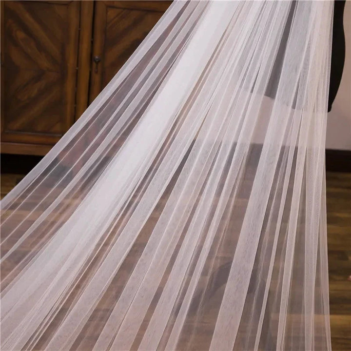 Wholesale white Ivory 3*3 Meter Cathedral wedding veils Lace Appliques Bridal veil by payinti