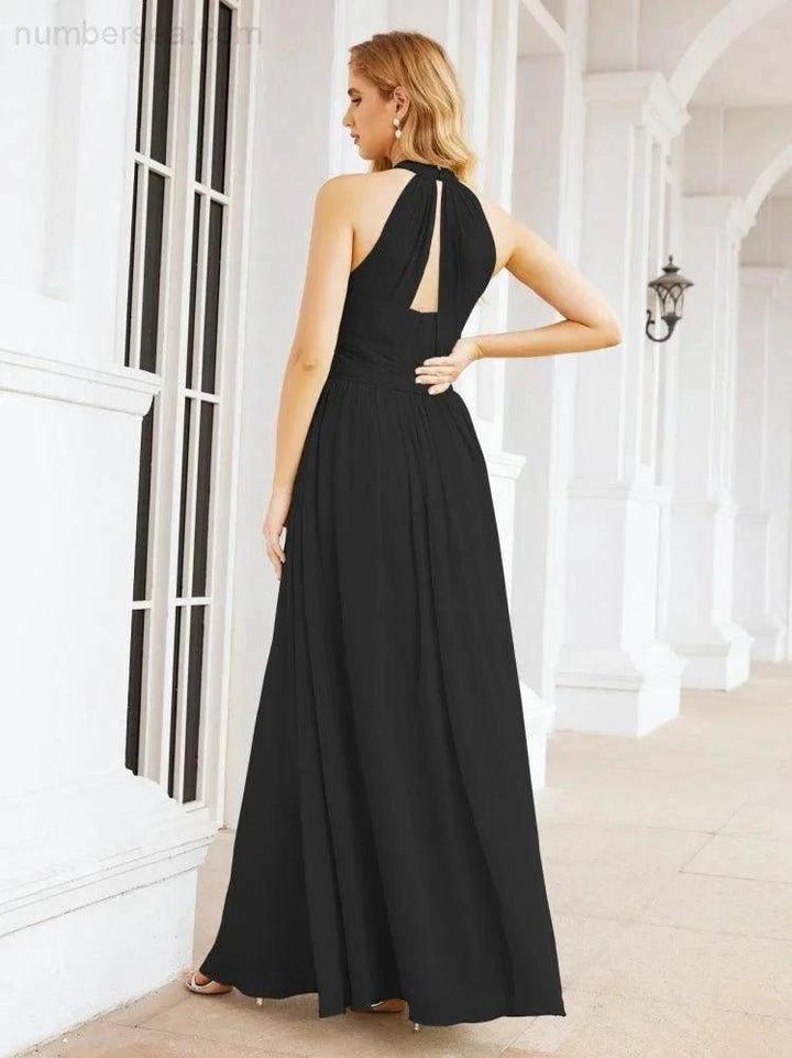 Numbersea Halter Sleeveless Bridesmaid Dresses Long for Party Wedding Evening 28054 by numbersea