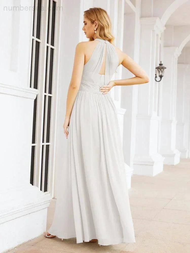 Numbersea Halter Sleeveless Bridesmaid Dresses Long for Party Wedding Evening 28054 by numbersea