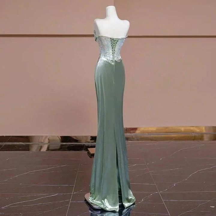 Glamorous Strapless Mermaid Pleated Evening Gown Formal Prom Dress Y7989 by simplepromdress
