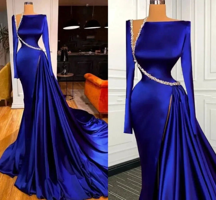 Elegant Modest Royal Blue Evening Dresses Y4193 by simplepromdress
