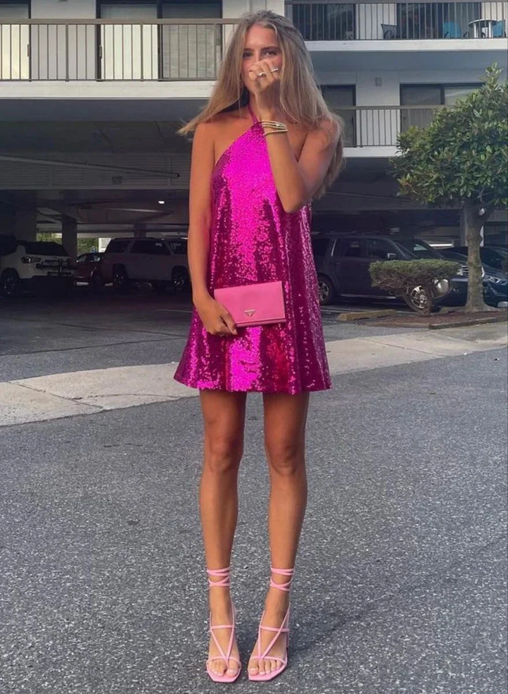 A-line Sequins Homecoming Dress Party Dress Y2330 by simplepromdress