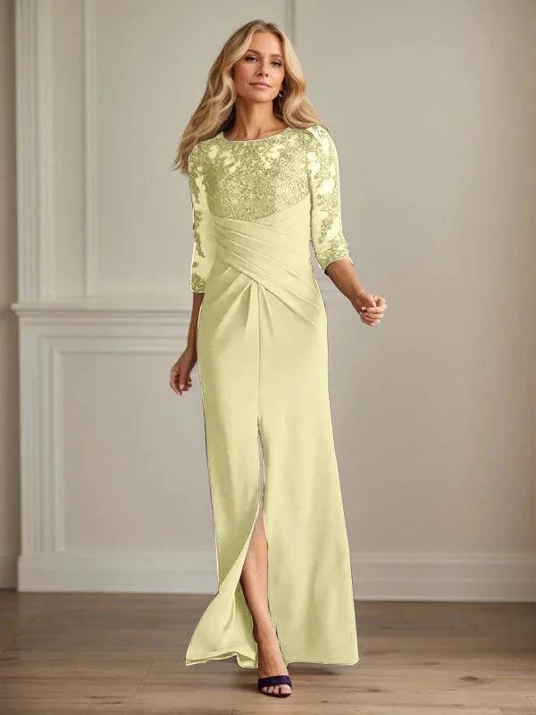 Plum Sheath Lace Stretch Crepe Mother of the Bride Dress by Dreamylily