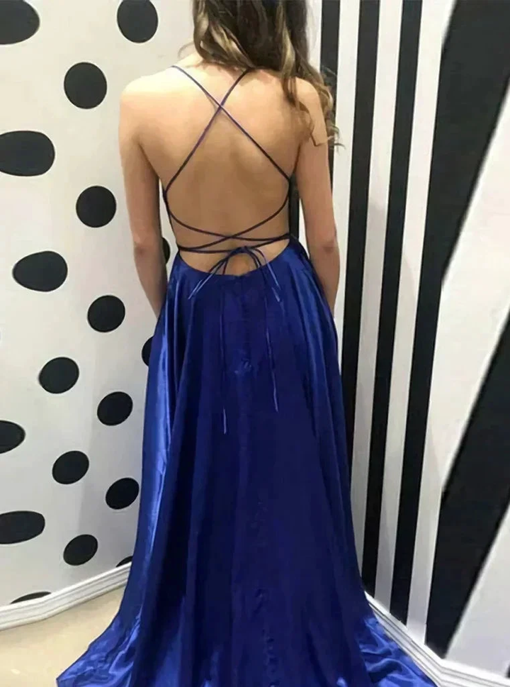 Simple Navy Blue Senior Prom Dress Classic Evening Dress Y18 by simplepromdress