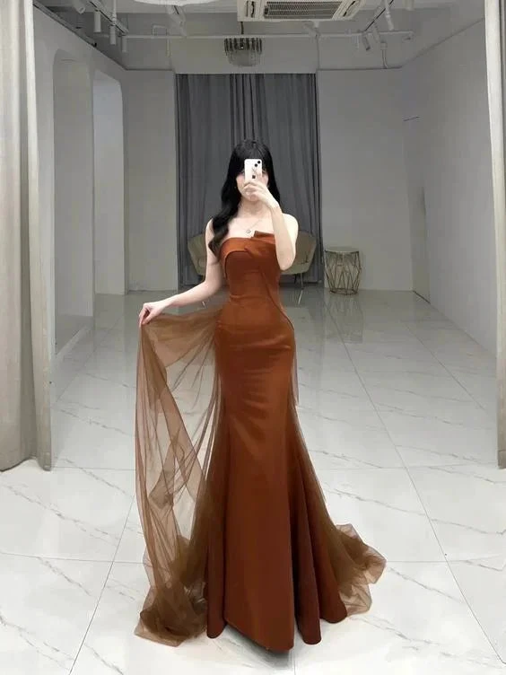 Elegant Strapless Mermaid Long Evening Dress,Formal Gown Y2068 by simplepromdress