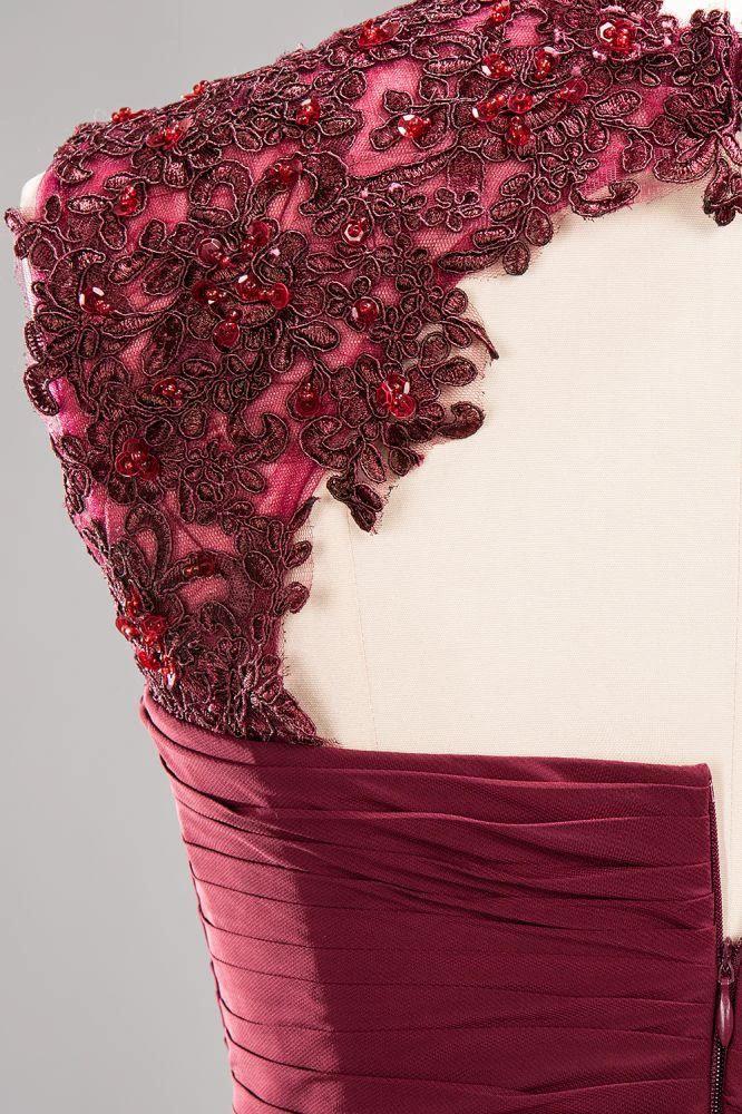 A-line Chiffon Appliques Jewel Sleeveless Knee-Length Bridesmaid Dresses with Ruffles by misshow.com