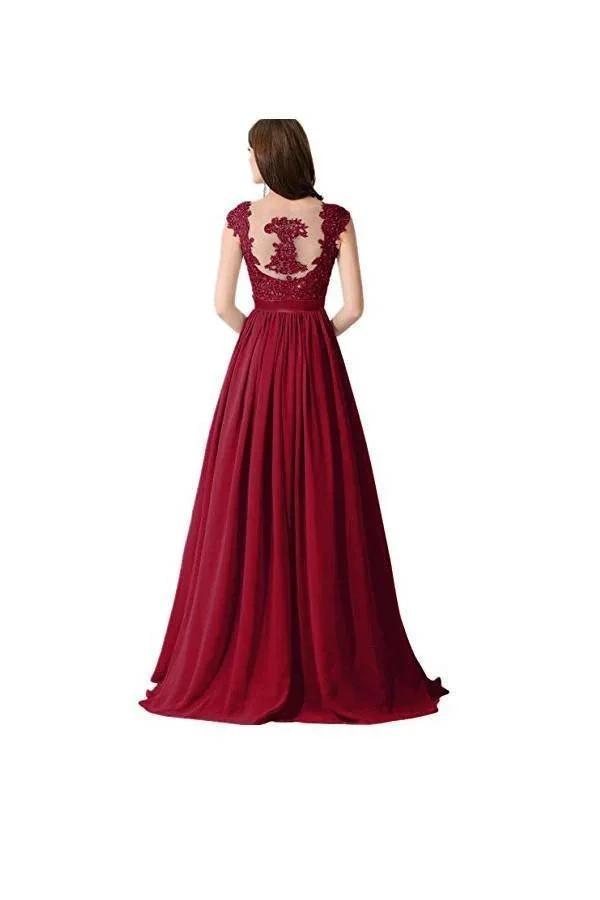 A-line Chiffon Lace Evening Gowns Prom Dresses Bridesmaid Dresses PG274 by pgmdress