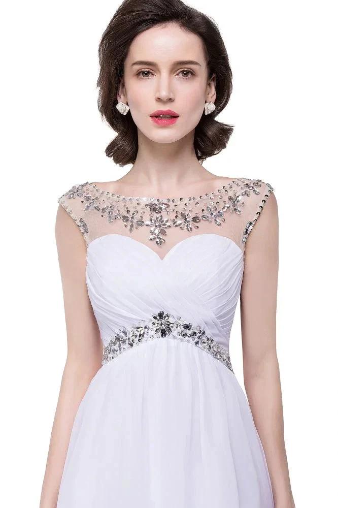 A-line Crystal Jewel Chiffon Party Dress by misshow.com