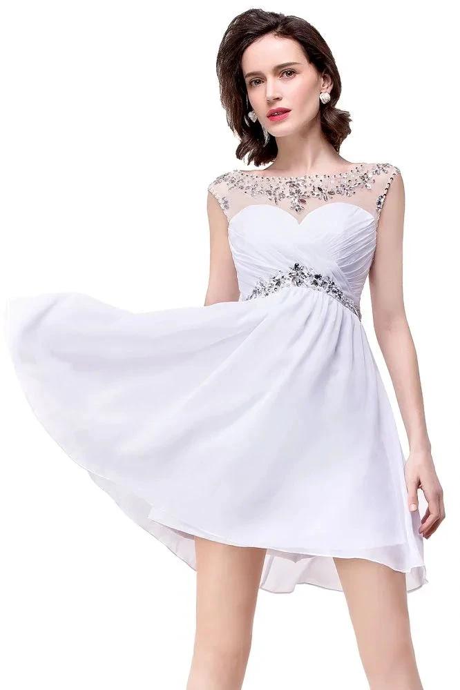 A-line Crystal Jewel Chiffon Party Dress by misshow.com