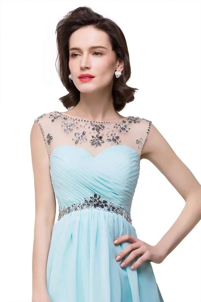 A-line Crystal Jewel Chiffon Party Dress by misshow.com