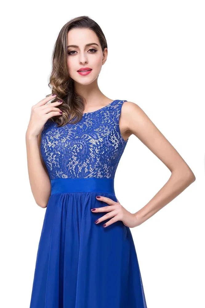 A-line Floor-length Chiffon Lace Evening Dress by misshow.com
