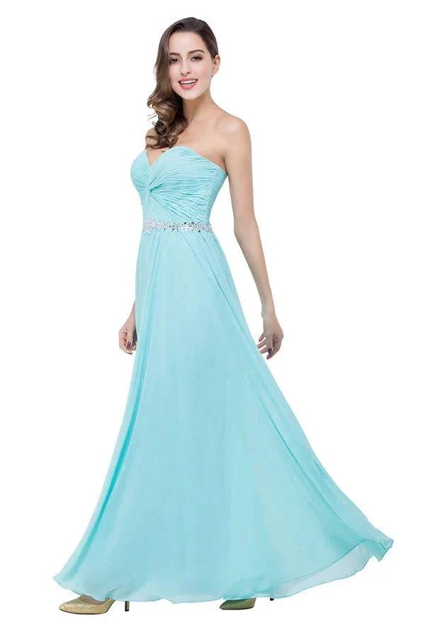 A-line Floor-length Ruffle Chiffon Sweetheart Bridesmaid Dresses by misshow.com