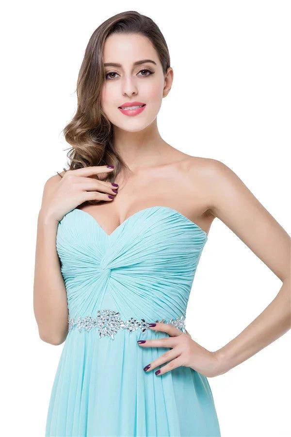 A-line Floor-length Ruffle Chiffon Sweetheart Bridesmaid Dresses by misshow.com