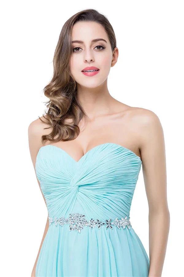 A-line Floor-length Ruffle Chiffon Sweetheart Bridesmaid Dresses by misshow.com