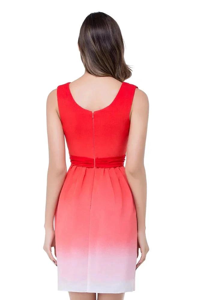 A-line Jewel Red Bridesmaid Dress by misshow.com
