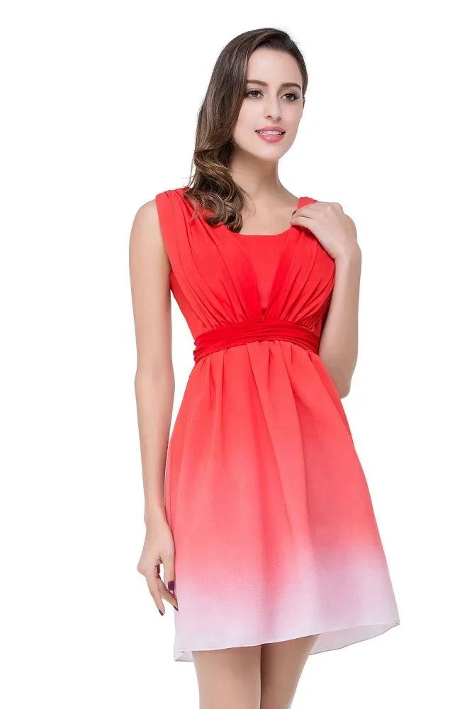 A-line Jewel Red Bridesmaid Dress by misshow.com