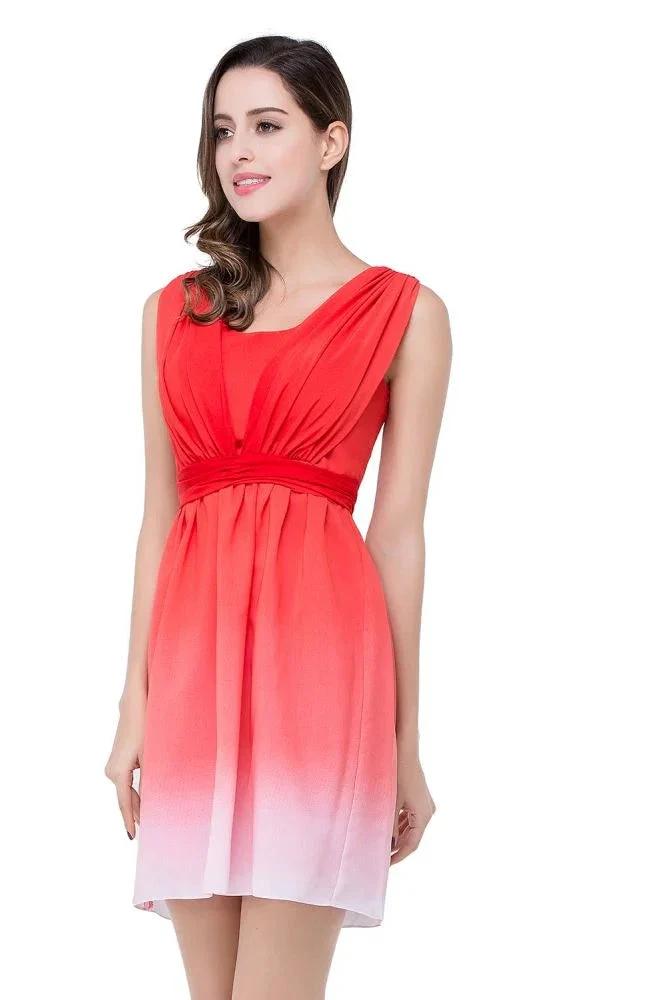 A-line Jewel Red Bridesmaid Dress by misshow.com