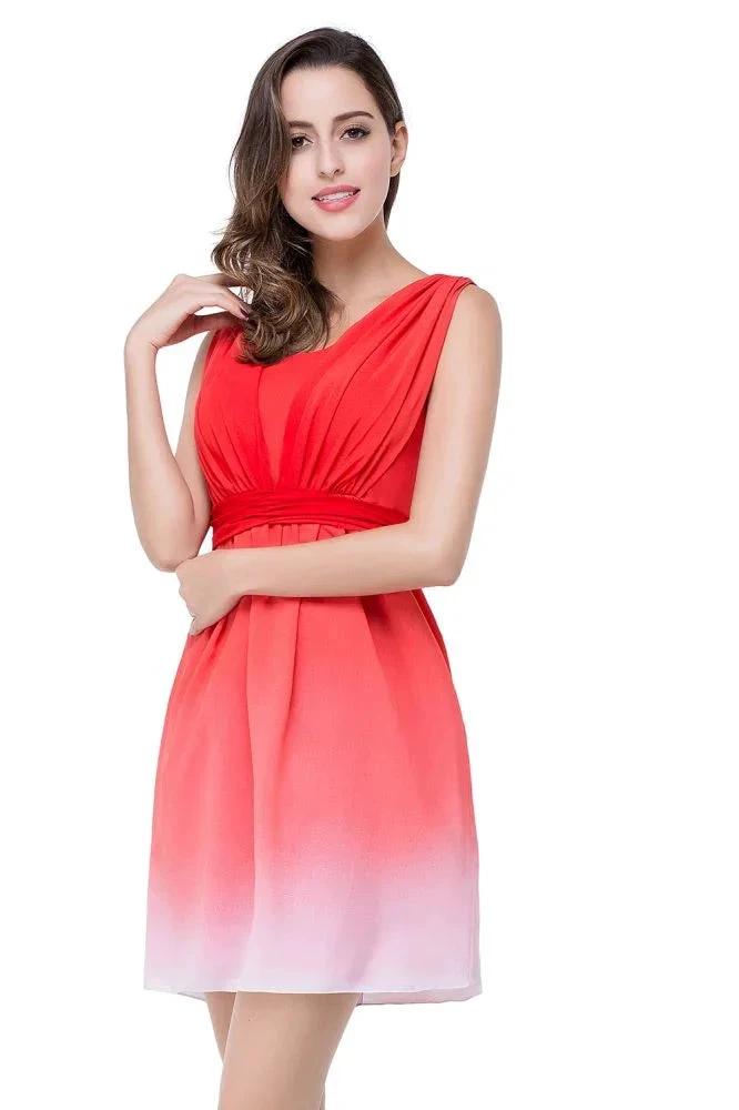 A-line Jewel Red Bridesmaid Dress by misshow.com
