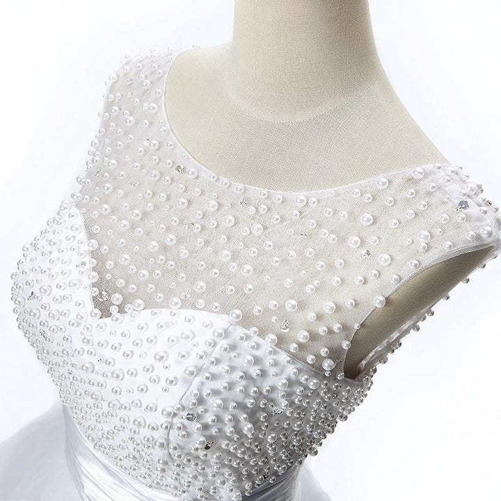 A-line Jewel Tulle Party Beading Dress by misshow.com