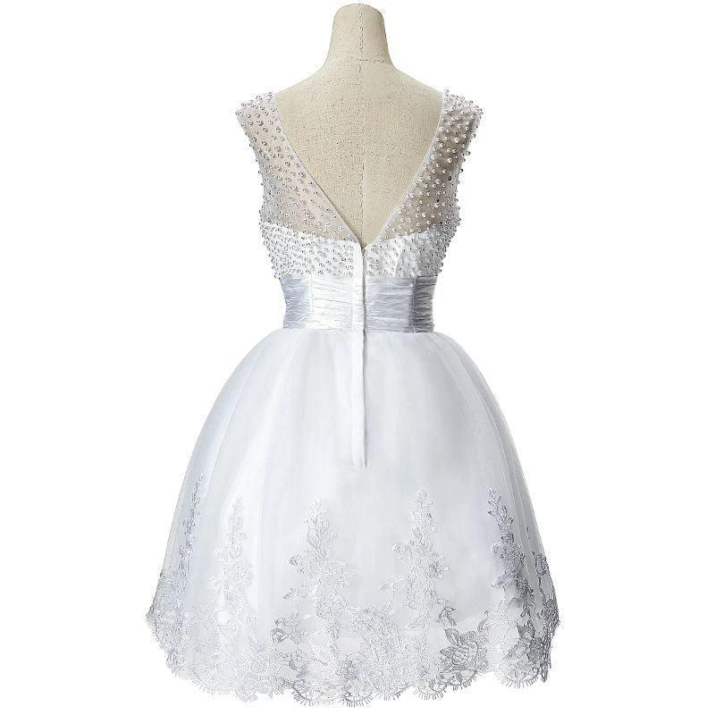 A-line Jewel Tulle Party Beading Dress by misshow.com