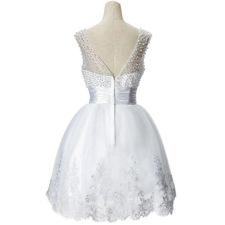 A-line Jewel Tulle Party Beading Dress by misshow.com
