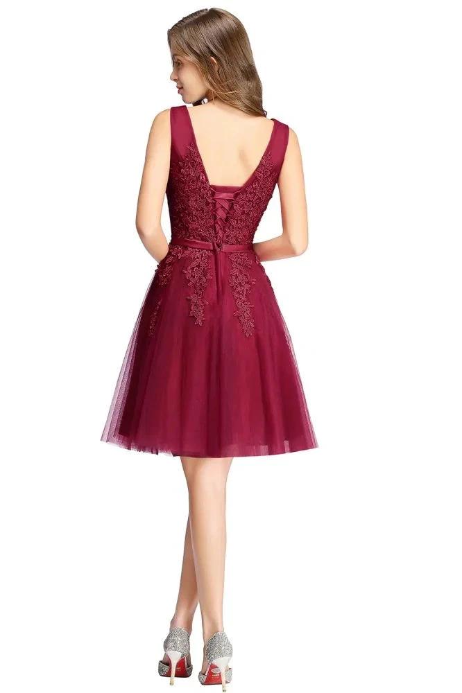 A-line Knee-length Tulle Prom Dress with Appliques by misshow.com