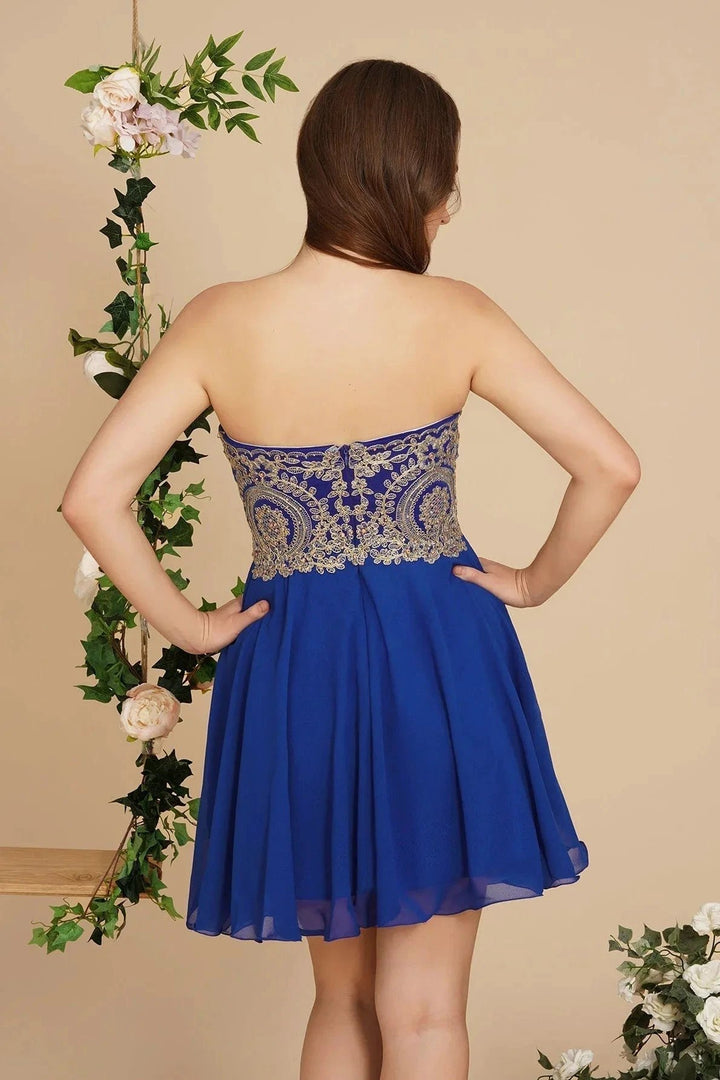 A Line Lace Appliques Sweetheart Short Prom Dresses by misshow.com