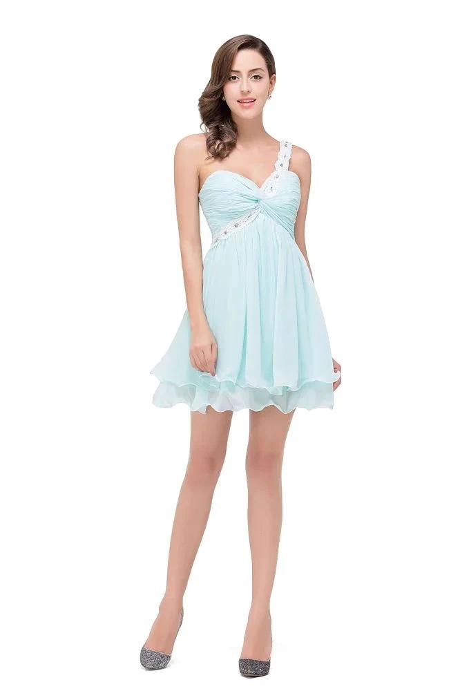 A-line One Shoulder Chiffon Homecoming Dress by misshow.com