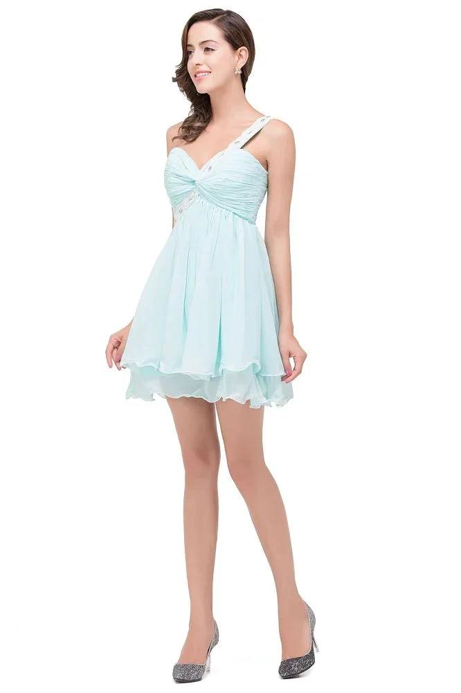 A-line One Shoulder Chiffon Homecoming Dress by misshow.com