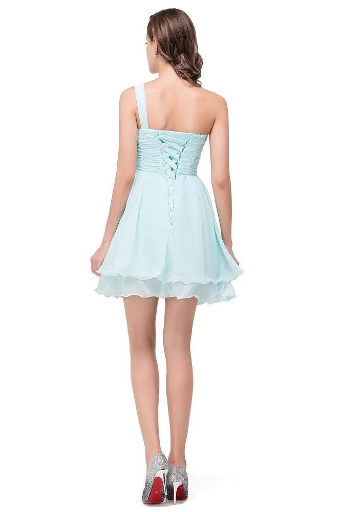 A-line One Shoulder Chiffon Homecoming Dress by misshow.com