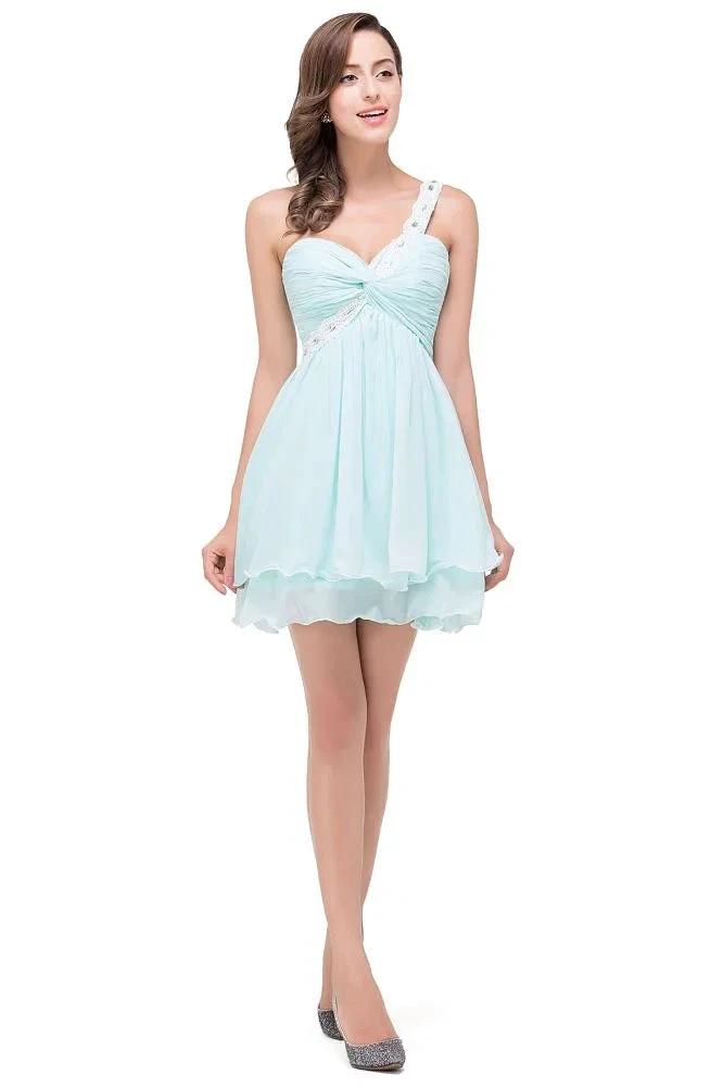 A-line One Shoulder Chiffon Homecoming Dress by misshow.com