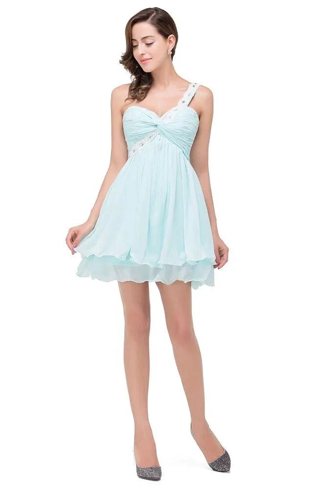 A-line One Shoulder Chiffon Homecoming Dress by misshow.com