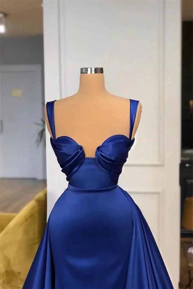 A-line Royal Blue Fashion Elegant Sexy Long Satin Prom Dresses by misshow.com