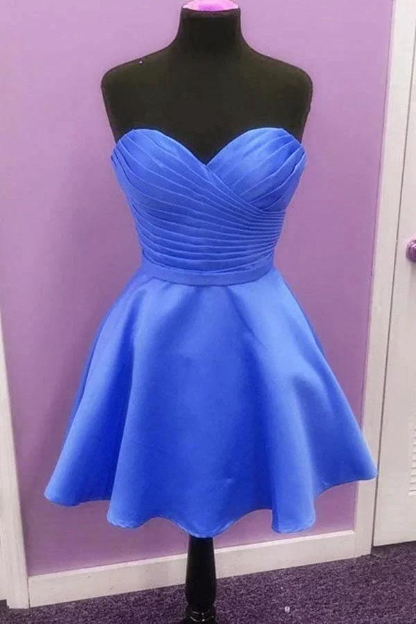 A-line Satin Sweetheart Simple Homecoming Dresses Short Prom Dress PD277 by pgmdress