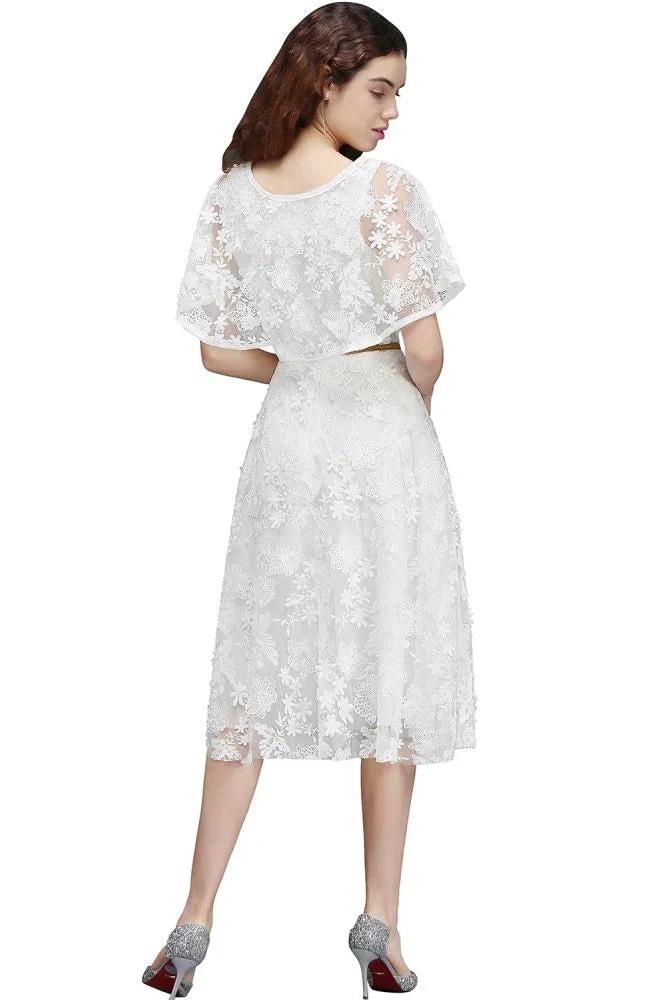 A-line Short Lace Crystal Homecoming Dress by misshow.com