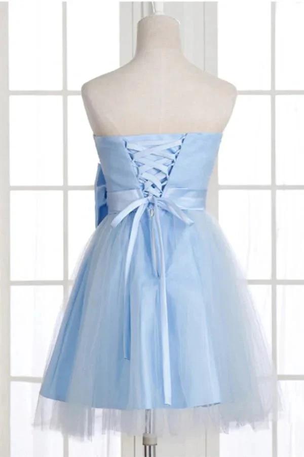 A-Line Strapless Bowknot Short Prom Dresses Homecoming Dress PG148 by pgmdress