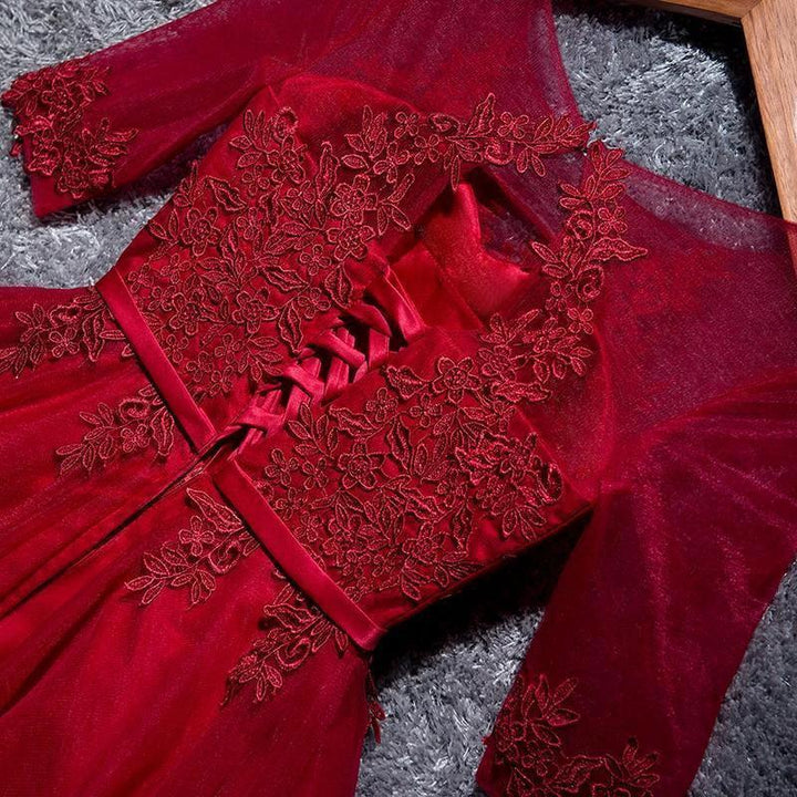 A-line Tulle Homecoming Dresses Scoop Red Short/Mini Prom Dresses PD049 by pgmdress
