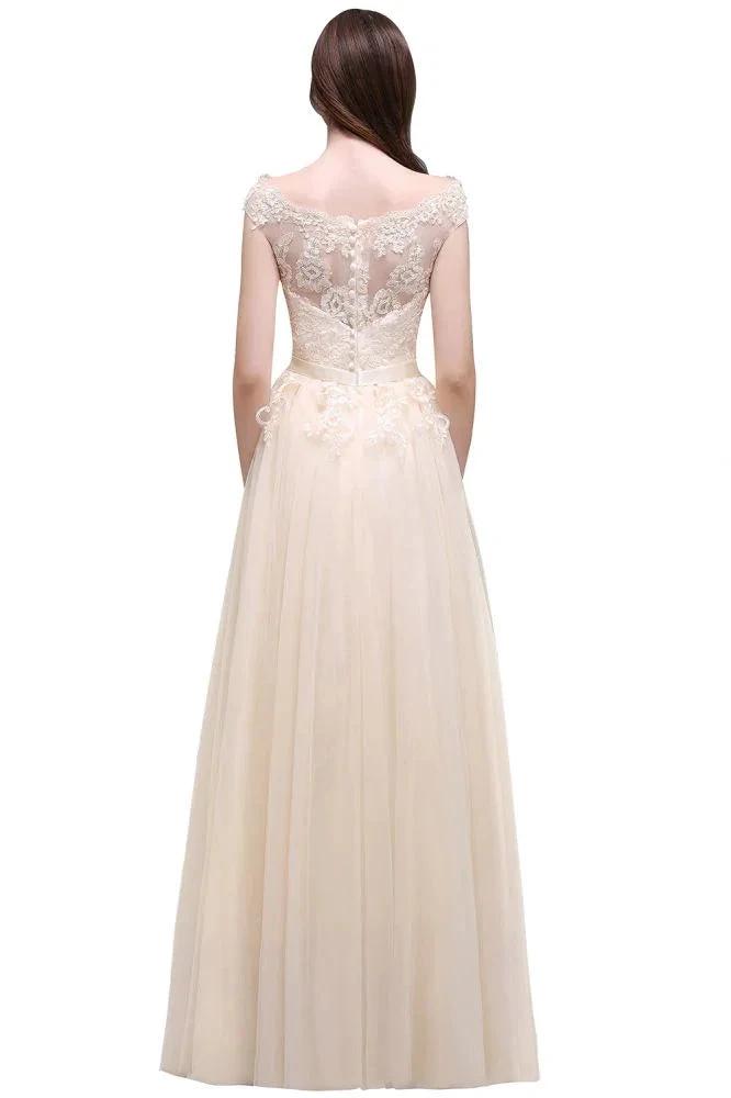A-line Tulle Lace Appliques Floor-Length Prom Dress by misshow.com