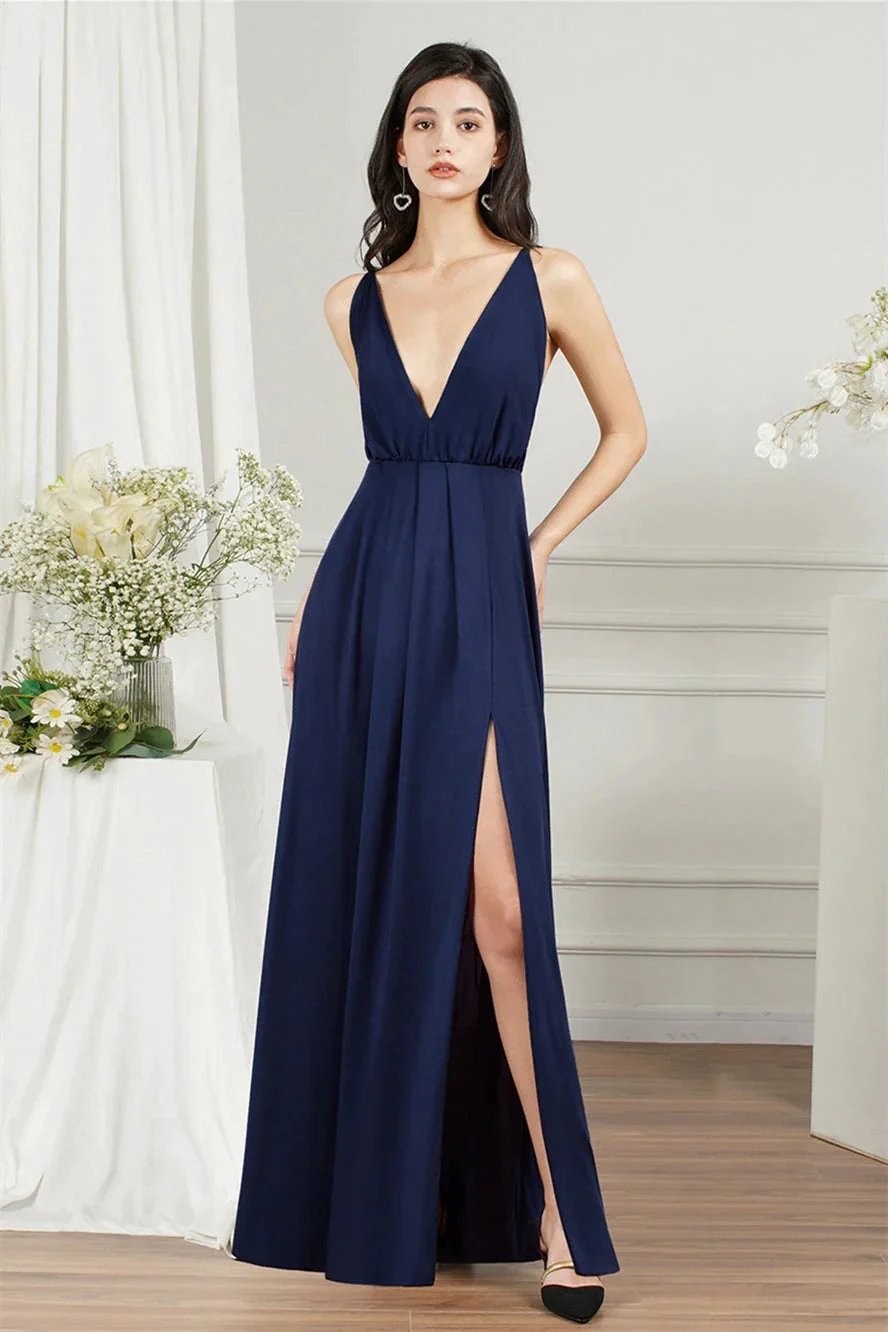 Affordable V-Neck Straps Chiffon Bridesmaid Dresses by misshow.com