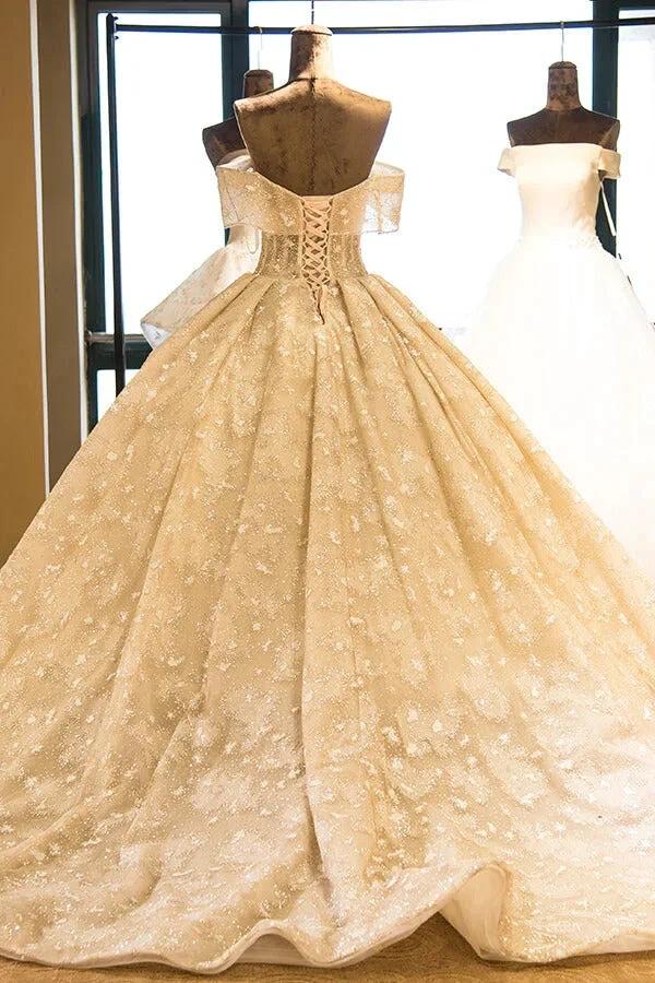 Amazing Strapless Cap sleeves Lace appliques Wedding Dress by misshow.com