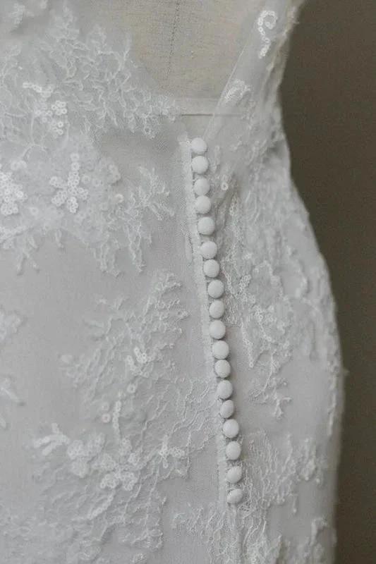 Amazing V-neck Appliques Mermaid Elegant Wedding Dresses by misshow.com