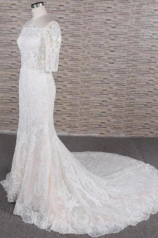 Awesome Appliques Court Train Mermaid Elegant Wedding Dresses by misshow.com