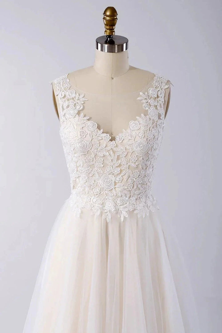 Awesome Appliques Tulle A-line Wedding Dress by misshow.com