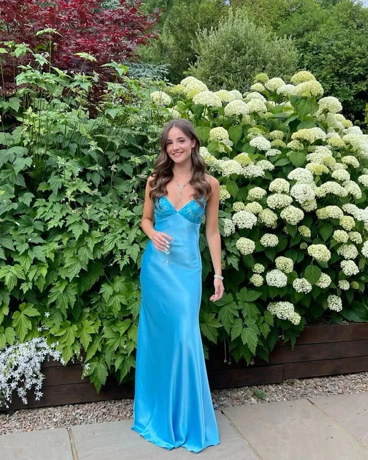 Blue Backless Long Prom Dress Evening Dress Y7516 by simplepromdress