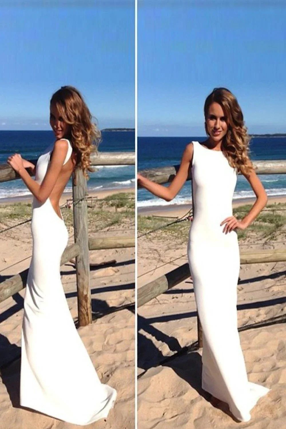 Backless Sheath Chiffon Long Prom Dresses Evening Dresses PG 234 by pgmdress